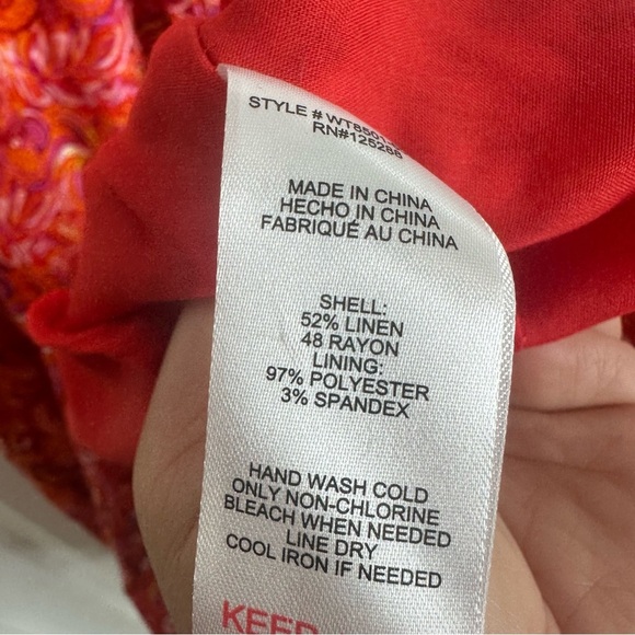 Jason Wu Linen floral paisley Midi dress size Small vacation summer resort - Picture 7 of 10